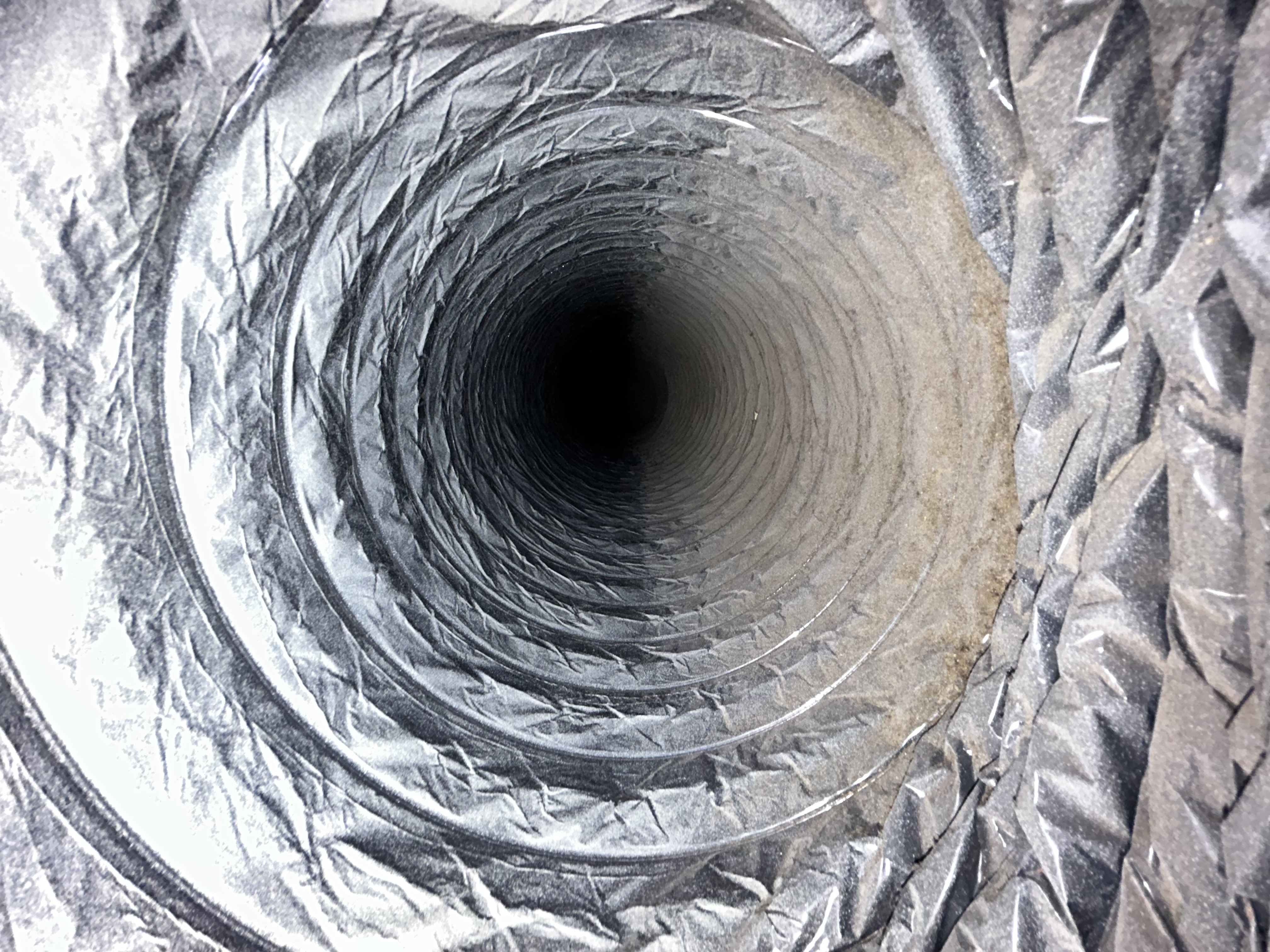 Dirty air duct before cleaning